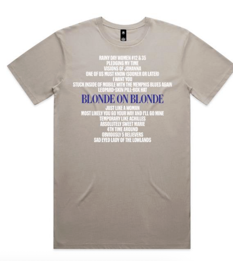 Blonde on Blonde Tracklist Shirt